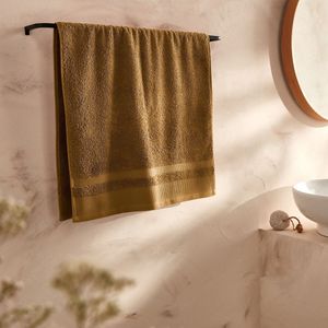 Handdoek in Egyptisch katoen, Kheops LA REDOUTE INTERIEURS.  materiaal. Maten 50 x 100 cm. Geel kleur