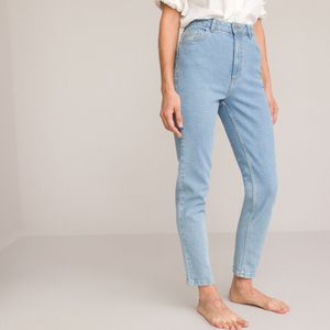 Mom jeans met hoge taille LA REDOUTE COLLECTIONS. Denim materiaal. Maten 40 FR - 38 EU. Blauw kleur