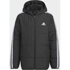 Donsjas met rits en kap ADIDAS SPORTSWEAR. Polyester materiaal. Maten 9/10 jaar - 132/138 cm. Zwart kleur