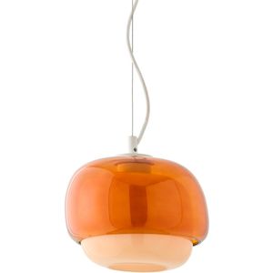 Hanglamp in gekleurd glas, Ø21,5 cm, Kinoko LA REDOUTE INTERIEURS. Glas materiaal. Maten één maat. Oranje kleur