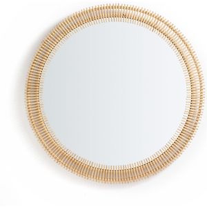 Ronde spiegel in rotan Ø120 cm, Nogu LA REDOUTE INTERIEURS. Rotan materiaal. Maten één maat. Beige kleur