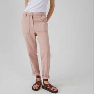 Strakke broek, standaard taille LA REDOUTE COLLECTIONS. Katoen materiaal. Maten 48 FR - 46 EU. Roze kleur