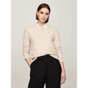 Trui in mixed wol met lange mouwen TOMMY HILFIGER. Wol materiaal. Maten M. Beige kleur