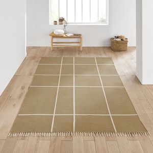 Plat geweven tapijt in katoen, Corey LA REDOUTE INTERIEURS. Katoen materiaal. Maten 200 x 290 cm. Kastanje kleur