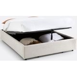 Kofferbed met ophefbare bedbodem, Papilla LA REDOUTE INTERIEURS. Stof materiaal. Maten 180 x 200 cm. Beige kleur