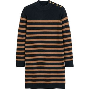 Jurk in marinestijl FREEMAN T. PORTER. Viscose materiaal. Maten S. Zwart kleur