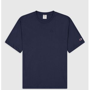T-shirt met korte mouwen, geborduurd klein logo CHAMPION. Katoen materiaal. Maten S. Blauw kleur