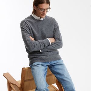 Trui met ronde hals in kasjmier, made in Europe LA REDOUTE COLLECTIONS. Kasjmier materiaal. Maten XL. Grijs kleur