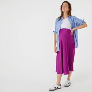 Zwangerschapsrok in satijn LA REDOUTE COLLECTIONS. Polyester materiaal. Maten 46 FR - 44 EU. Violet kleur