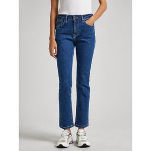 Straight jeans, hoge taille PEPE JEANS. Denim materiaal. Maten Maat 27 US - Lengte 30. Blauw kleur