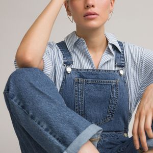 Salopette in denim LA REDOUTE COLLECTIONS. Denim materiaal. Maten 46 FR - 44 EU. Blauw kleur