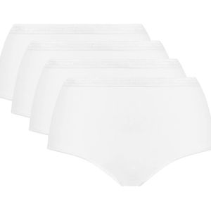 Set van 4 midi slips in bio katoen PLAYTEX. Katoen materiaal. Maten 40 FR - 38 EU. Wit kleur