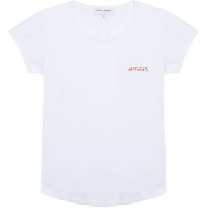 T-shirt Amour in biokatoen, korte mouwen MAISON LABICHE. Katoen materiaal. Maten S. Wit kleur