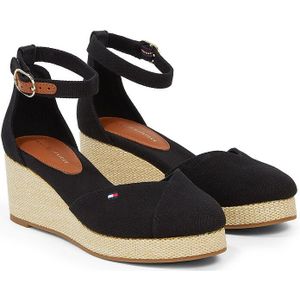 Gesloten sandalen met sleehak Flag TOMMY HILFIGER. Katoen materiaal. Maten 37. Zwart kleur