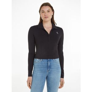 Korte polo met lange mouwen CALVIN KLEIN JEANS. Viscose materiaal. Maten M. Zwart kleur