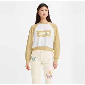 Cropped sweater, logo vooraan LEVI'S. Katoen materiaal. Maten XS. Wit kleur