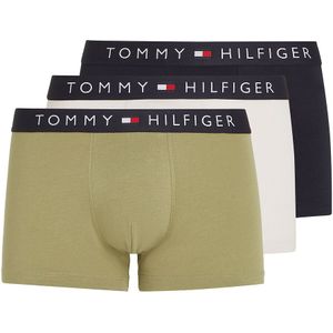 Set van 3 effen boxershorts TOMMY HILFIGER. Katoen materiaal. Maten XXL. Groen kleur