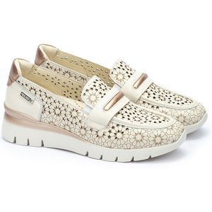 Leren loafers met sleehak Cantabria PIKOLINOS. Leer materiaal. Maten 37. Wit kleur