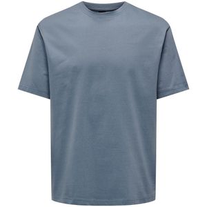 Los T-shirt met ronde hals ONLY & SONS. Katoen materiaal. Maten XXL. Blauw kleur