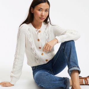 Vest in pointelle tricot zuiver katoen LA REDOUTE COLLECTIONS. Katoen materiaal. Maten M. Wit kleur