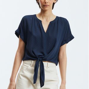 Korte blouse, te strikken VERO MODA. Viscose materiaal. Maten M. Blauw kleur