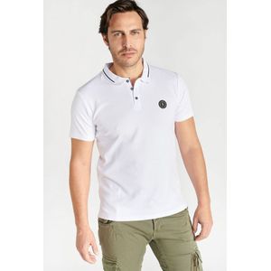 Polo korte mouwen met bies Aron LE TEMPS DES CERISES. Katoen materiaal. Maten XL. Wit kleur