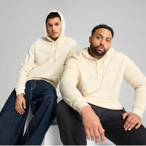 Hoodie van Essentiel met klein logo PUMA. Katoen materiaal. Maten L. Beige kleur