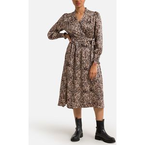 Bedrukte jurk Carrie SUNCOO. Polyester materiaal. Maten 2(M). Beige kleur