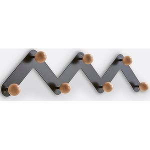Muurkapstok Agama met 7 kleerhangers LA REDOUTE INTERIEURS. Metaal materiaal. Maten één maat. Zwart kleur