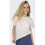 T-shirt met ronde hals en korte mouwen JDY. Katoen materiaal. Maten L. Beige kleur