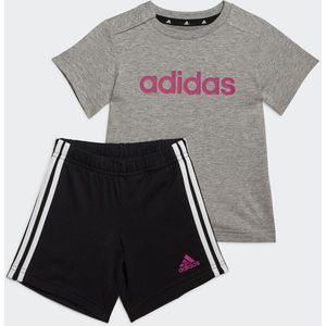 2-delig Ensemble T-shirt + short ADIDAS SPORTSWEAR. Katoen materiaal. Maten 3/6 mnd - 60/67 cm. Grijs kleur