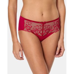 Midi slip Essential Elegance Borduursel PLAYTEX. Polyamide materiaal. Maten 42 FR - 40 EU. Rood kleur