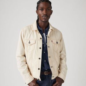 Truckerjas van lichtgewicht katoen en linnen LEVI'S. Katoen materiaal. Maten XL. Wit kleur