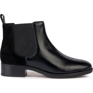 Ademende chelsea bottines in leer Felicity GEOX. Leer materiaal. Maten 40. Zwart kleur