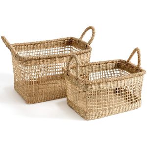 Set van 2 manden met handvatten, herbarium, Sola