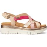 Sandalen in leer met sleehak Palma PIKOLINOS. Polyurethaan materiaal. Maten 37. Beige kleur