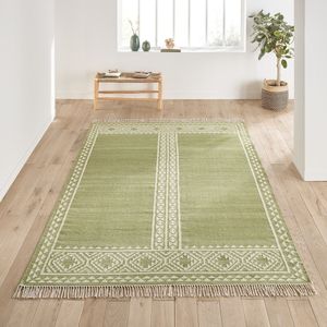 Plat geweven tapijt in wol, Verdala LA REDOUTE INTERIEURS. Wol materiaal. Maten 160 x 230 cm. Groen kleur