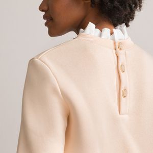 Sweater 2 in 1, met volantkraag LA REDOUTE COLLECTIONS. Polyester materiaal. Maten M. Wit kleur