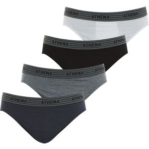 Set van 4 basic slips in katoen ATHENA. Katoen materiaal. Maten XXL. Grijs kleur