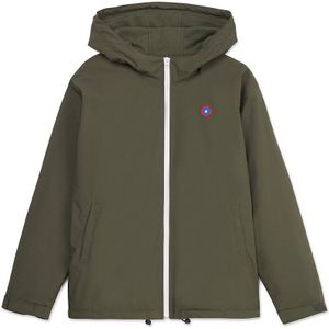 Gevoerde korte parka met kap LAZARE FLOTTE. Polyester materiaal. Maten M. Groen kleur