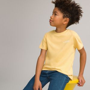 Set van 3 T-shirts met ronde hals, tekst op de borst LA REDOUTE COLLECTIONS. Katoen materiaal. Maten 8 jaar - 126 cm. Blauw kleur