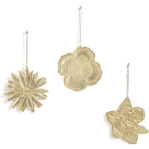 Strakaza - Wanddecoratie - Geel - Metaal - Set van 3