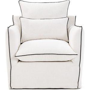 Hoes voor fauteuil, dik linnen, Odna LA REDOUTE INTERIEURS.  materiaal. Maten één maat. Wit kleur