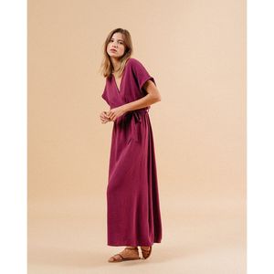 Lange jurk Maud GRACE AND MILA. Polyester materiaal. Maten L. Violet kleur