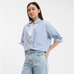 Gestreept overhemd in katoen, Signature MARLÈNE LA REDOUTE COLLECTIONS. Katoen materiaal. Maten 38 FR - 36 EU. Blauw kleur