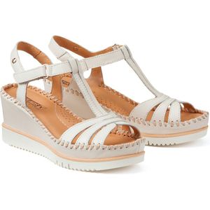 Sandalen met sleehak, in leer Aguadulce PIKOLINOS. Leer materiaal. Maten 41. Wit kleur