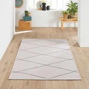 Plat geweven tapijt indoor/outdoor, Fatouh LA REDOUTE INTERIEURS. Polypropyleen materiaal. Maten 200 x 290 cm. Beige kleur