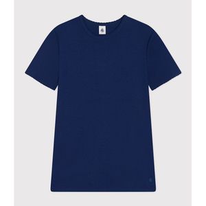 Iconisch T-shirt, ronde hals in cocotte steek PETIT BATEAU. Katoen materiaal. Maten S. Blauw kleur