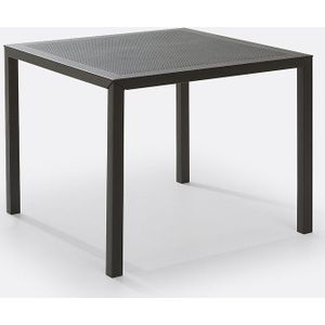 Vierkante tuintafel, geperforeerd staal metaal, Choe LA REDOUTE INTERIEURS. Metaal materiaal. Maten één maat. Zwart kleur