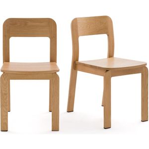 Set van 2 stoelen in massieve eik, Talet LA REDOUTE INTERIEURS. Hout materiaal. Maten één maat. Kastanje kleur